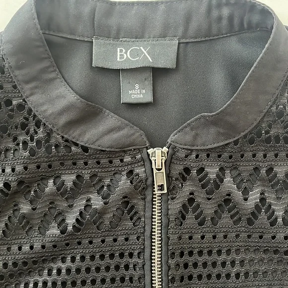 BCX Jacket Small Black Zip-Up Sheer Lace Formal - Picture 7 of 7
